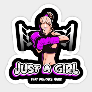 Just a Girl That Punches Hard Female Boxing Motivation Sticker